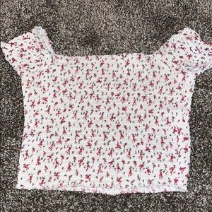 Garage off shoulder crop top